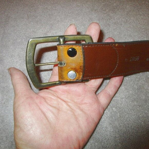 Y2K Swank Denim Embroidered Belt Size 30 Buckle Boho Floral Hippie Western 90s - Picture 5 of 12